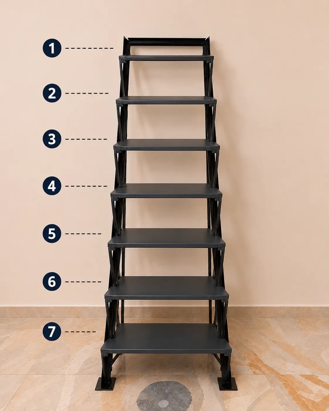 Butterfly  Steel  Steps<br>   7 Steps <br>   Length - 2 Feet  <br> Width - 9 Inch